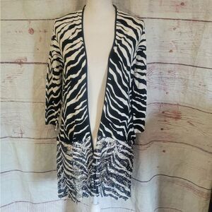 Chico's Zebra Lace Louisa Cardigan Size‎ Small NWT